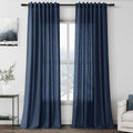 Denim Blue Linen Curtains 90 Inch Long 2 Panels Set for Bedroom Living Room Denim Blue Linen Textured Window Drapes Semi Sheer Light Filtering Rod Pocket Back Tab Farmhouse Curtain 52x90 (52"W x 90"L (Pack of 2) / Denim Blue)