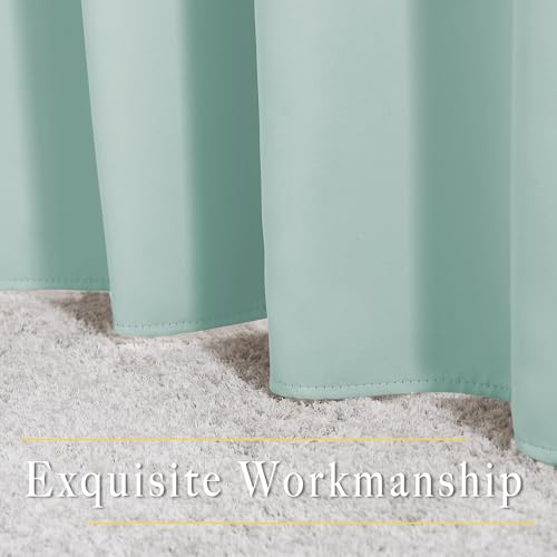 Bedroom Blackout Curtains for Kitchen Window (Aqua Blue / 34"W x 50"L (Pack of 2))