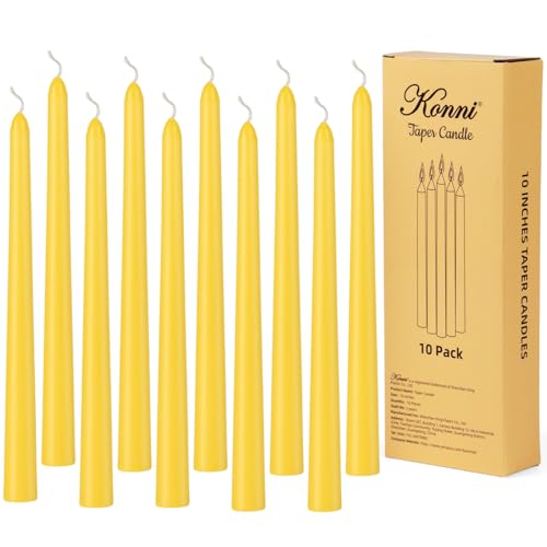 0.87×10 Inch Yellow Taper Candles (Yellow)