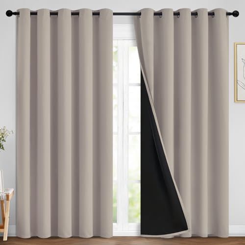 Natural Blackout Curtains 84 Inches Long for Bedroom 70" Wide 2 PCS (70"W x 84"L (Pack of 2) / Natural)