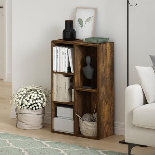 LUDER Book Shelf (Amber Pine / 5-Cube)