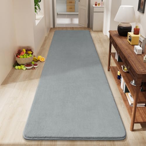 Modern Soft Hallway Runner Rug (3' x 8' (Runner) / Grey)
