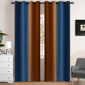 Dark Blue Burnt Orange Ombre Curtains 52x84Inch 2 (52"W x 84"L (Pack of 2) / Dark Blue and Burnt Orange)