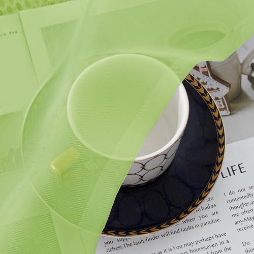 Lime Short Sheer Curtains 45 Inch Length for Small Windows (Lime / 42"W x 45"L (Pack of 2))