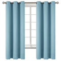 Greyish Blue Room Darkening Curtains 63 Inch for Bedroom (Greyish Blue / 42"W x 63"L (Pack of 2))