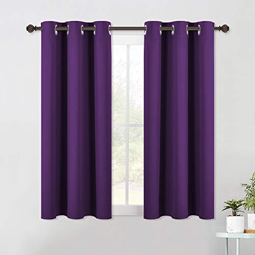 Blackout Curtain Panels for Bedroom (Royal Purple / 42"W x 40"L (Pack of 2))
