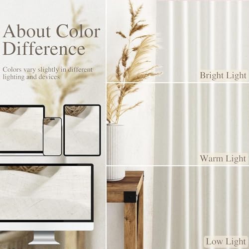 Cafe Linen Curtains 30 Inch Length for Kitchen Windows Over Sink (34"W x 30"L (Pack of 2) / Natural)
