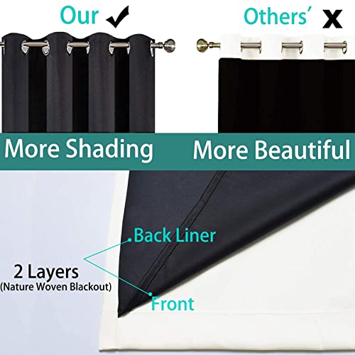 Full Blackout Curtains 84 Inches Long (62"W x 84"L (Pack of 2) / Cream)