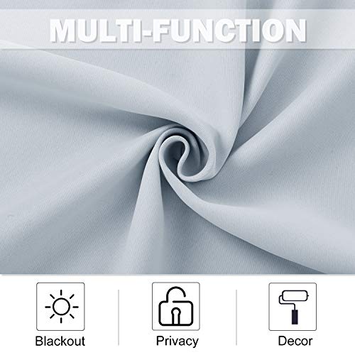 Greyish White Kitchen Curtain Panels for Short Window (Greyish White / 42"W x 36"L (Pack of 2))