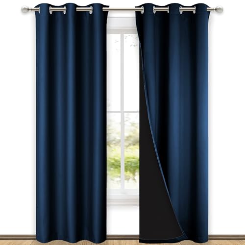 Blackout Curtains 80 inches Long (Moroccan Blue / 42"W x 80"L (Pack of 2))