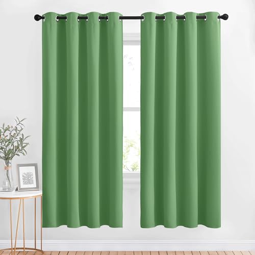 Bedroom Blackout Curtains and Drapes (Forest Green / 52"W x 63"L (Pack of 2))