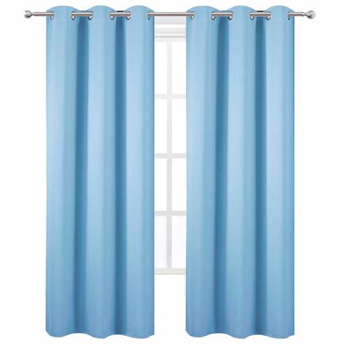 Sky Blue Thermal Blackout Curtains (Sky Blue / 42"W x 84"L (Pack of 2))