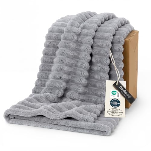 Soft Twin Blanket for Bed Decor Gifts Light Grey 60"x80" (Light Grey / Twin)