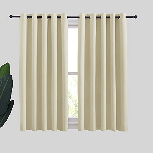 Room Darkening Curtain Panels for Cafe (Beige / 70"W x 54"L (Pack of 2))