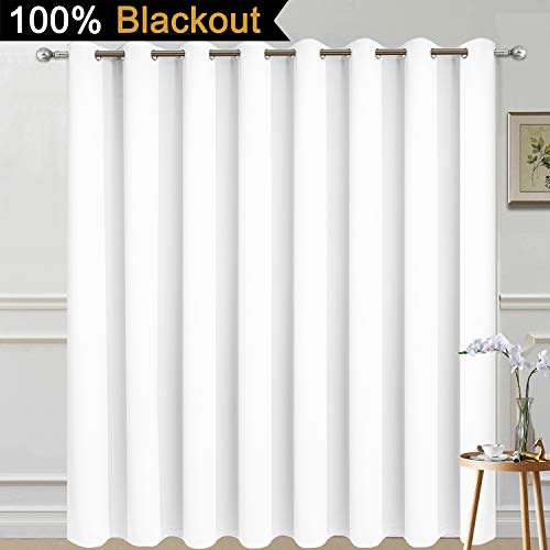 Pure White Blackout Patio Door Curtain Panels W100 x L96 (100"W x 96"L (Pack of 1) / Pure White)