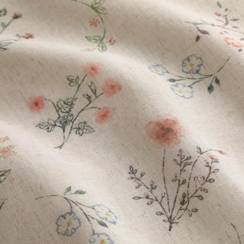Boho Floral 100% Blackout Curtains 72 Inch 2 Panels Linen Texture (Blackout Vintage Florals / 52"W x 72"L (Pack of 2))