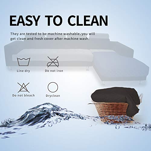 Sectional Couch Covers for Dogs L Shape Sofa Cover Reversible Sofa Slipcover Chaise Lounge Cover Furniture Protector Cover for Pets Dog Cat (42" x 68" / Chocolate/Chocolate)