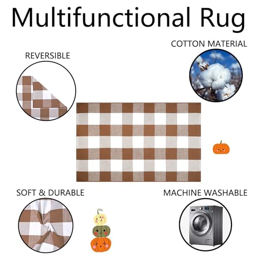 Buffalo Plaid Outdoor Rugs (Coffee & White Plaid / 2'4" x 3'7" (Rectangular))