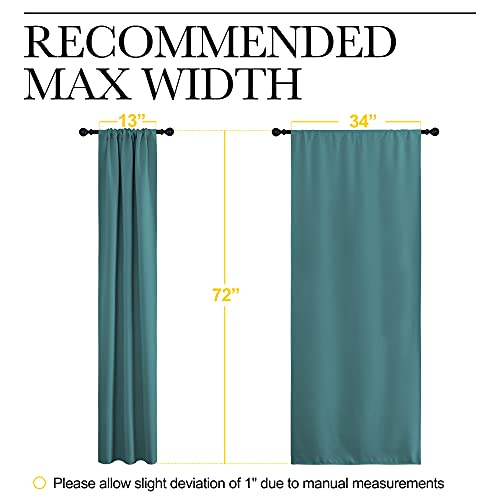 Blackout Curtains for Living Curtains (Sea Teal / 34"W x 72"L (Pack of 2))