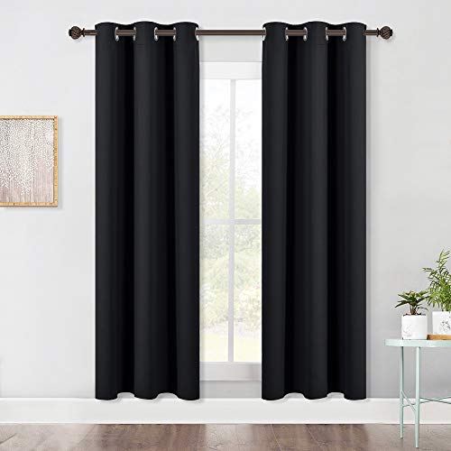 Living Room Blackout Curtain Panels (Black / 42"W x 72"L (Pack of 2))