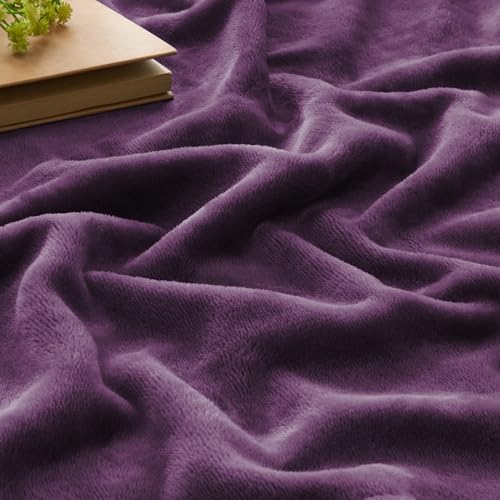 Fleece Blanket Soft Plush Full Bed Blanket Purple 84"x90" (Purple / Full(84"x90"))