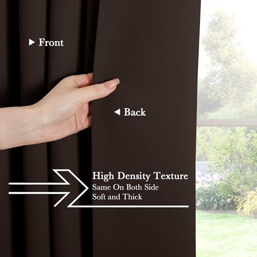 Short Length Curtains for Kitchen (Brown / 34"W x 45"L (Pack of 2))