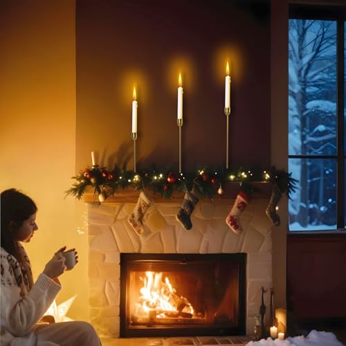 6PCS Gold Tall Taper & Pillar Candle Candlestick Holder (Gold)
