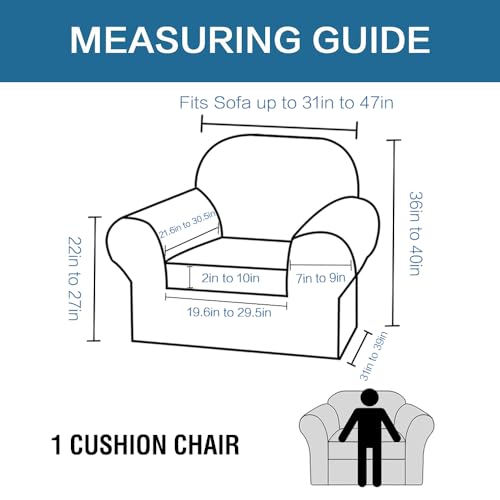 High Stretch Chair Cover Chair Slipcover 2 Piece Couch Shield Furniture Cover (Small / Dusty Blue)