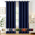 Blackout Curtains for Bedroom 2 Panels 50 x 84 Inch Long Navy Blue (Navy Blue / 50"W x 84"L (Pack of 2))