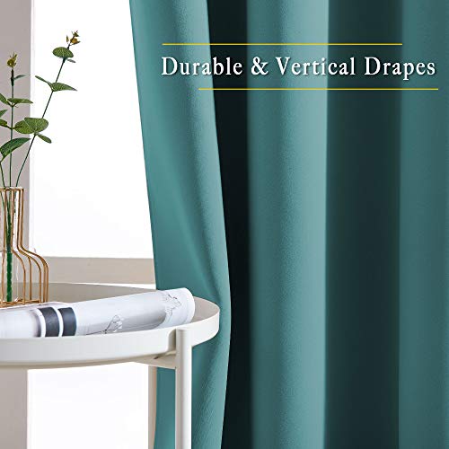 Blackout Curtains for Kids Room (Sea Teal / 52"W x 54"L (Pack of 2))