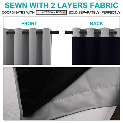 100% Blackout Blinds (Silver Grey / 70"W x 108"L (Pack of 2))
