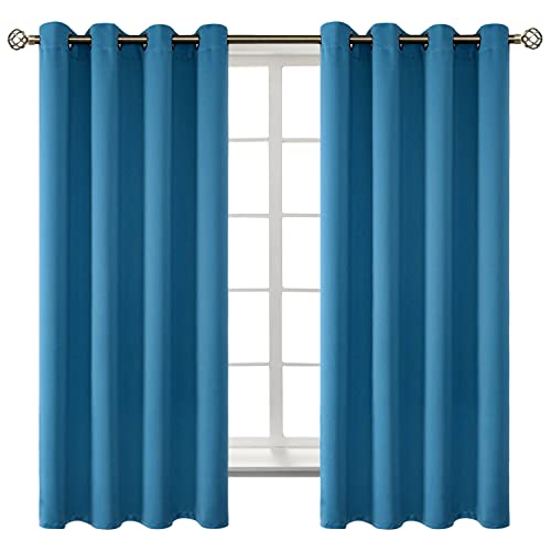 Blackout Curtains (Steel Blue / 52"W x 63"L (Pack of 2))