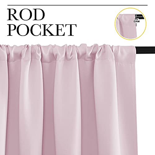 Baby Pink Blackout Curtains for Girls Room 42" w x 63" L 2 Panels (Baby Pink / 42"W x 63"L (Pack of 2))