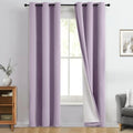 Lilac 100% Blackout Curtains 96 Inches Long for Bedroom 50" Wide (50"W x 96"L (Pack of 2) / Lilac With White Backing)