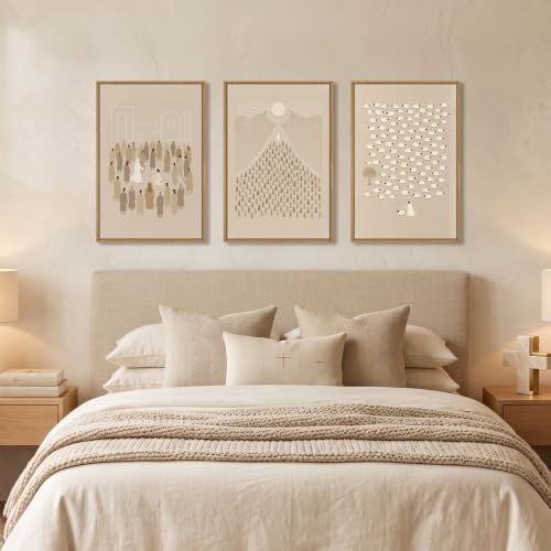 Large Jesus Christian Framed Canvas Wall Art (Boho Christian Canvas Wall Art / 24"L x 16"W)