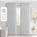 Greyish White Back Tab Blackout Curtains 52x90 Inch Long 2 Panels (Greyish White / 52"W x 90"L (Pack of 2))