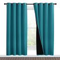 100% Blackout Window Curtain Panels (Peacock Teal / 55"W x 78"L (Pack of 2))