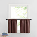 Cafe Blackout Curtains 30 inch Length (Chocolate Brown / 29"W x 30"L (Pack of 2))
