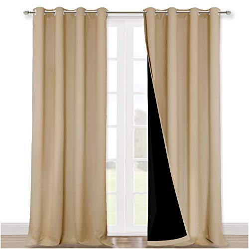 Thermal Insulated 100% Blackout Curtains (Biscotti Beige / 52"W x 120"L (Pack of 2))