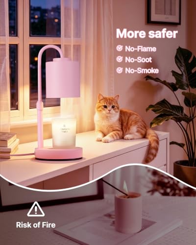 Dimmable Candle Warmer Lamp with Timer (Baby Pink)