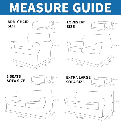 4 Piece Stretch Sofa Cover (71"-91"(3 Cushions) / Peacock Blue)