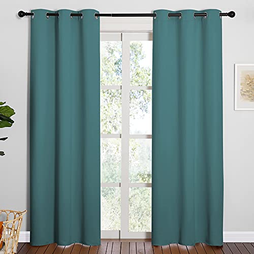Thermal Insulated Curtains (Sea Teal / 42"W x 84"L (Pack of 2))