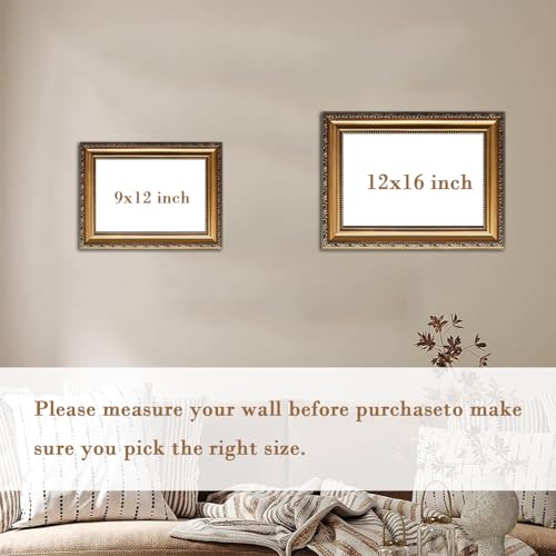 Gold Framed Wall Art for Home Decor (12"L x 16"W / Rabbits in Spring)