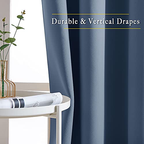 Blackout Curtain Drapes for Living Room (Stone Blue / 66"W x 72"L (Pack of 2))