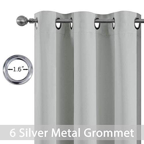 Blackout Curtains 38x84 inch Light Grey Thermal Drapes (Light Grey / 38"W x 84"L (Pack of 2))