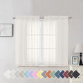 Ivory Sheer Curtains for Living Room 45 inch Length 2 Panels Set (40"W x 45"L (Pack of 2) / Ivory)