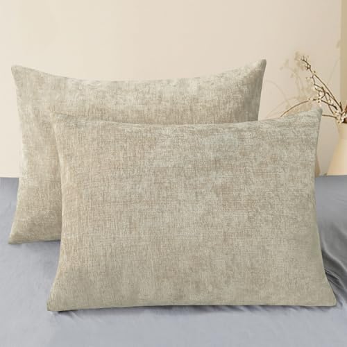Decorative Standard Throw Pillow Covers 26 X 20 Inches Light Taupe (26" x 20" (Pack of 2) / Light Taupe)