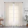 Sheer Curtains 72 Inches Long 2 Panels Set (Cream / 42"W x 72"L (Pack of 2))