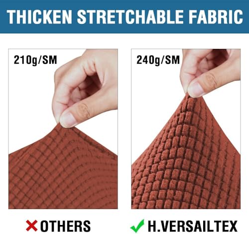 4 Piece Stretch Sofa Covers for 3 Cushion Couch Covers for Living Room Furniture Slipcovers (Large Plus / Rust)
