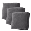 Velvet Stretch Couch Cushion Cover Plush Cushion Slipcover for Chair Loveseat Sofa Cushion Furniture Protector Seat Cushion Sofa Cover (Grey / 3 Cushion XL Sofa)